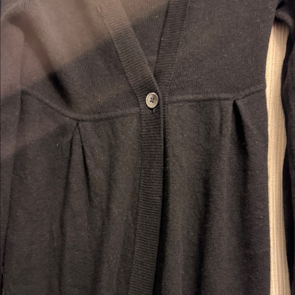 Repeat Cashmere Black Button-Up Long Cardigan S - image 5